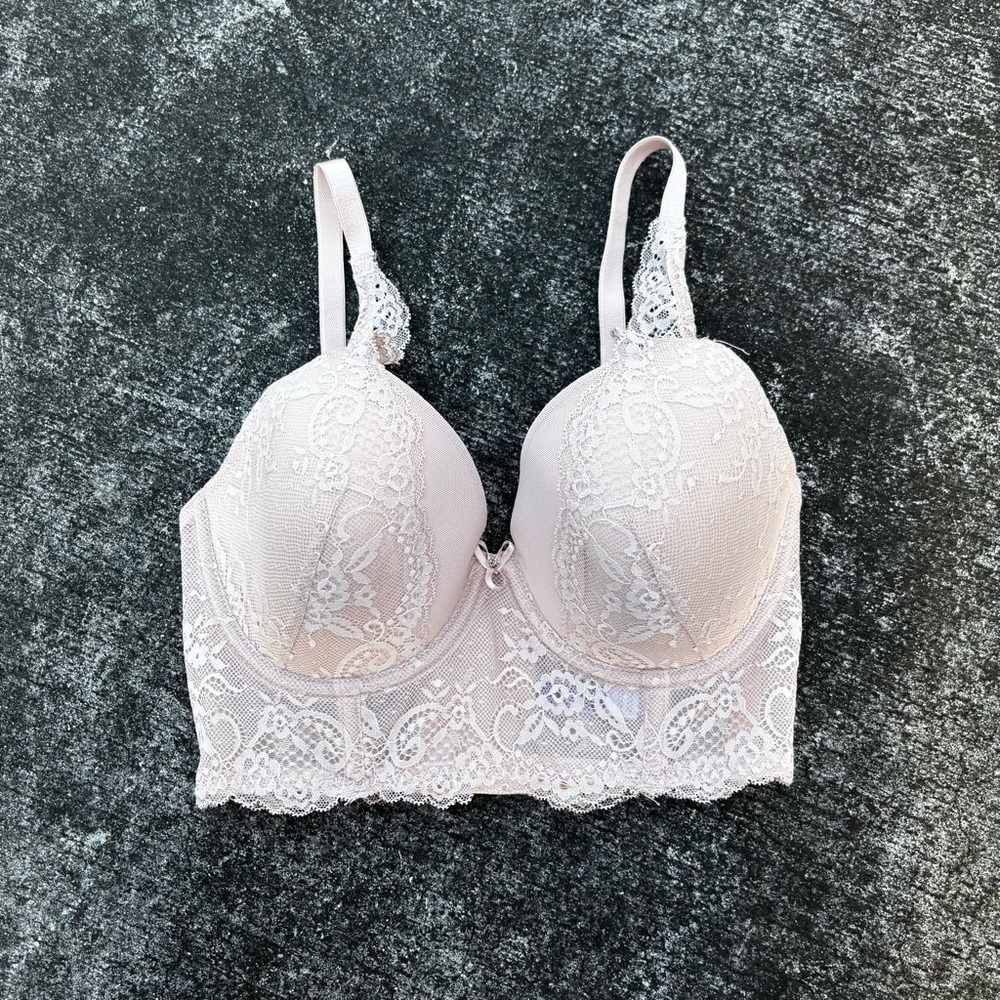 PARFAIT Women's Sz 32DD Plunge Longline Underwire Bra P5351 Beige